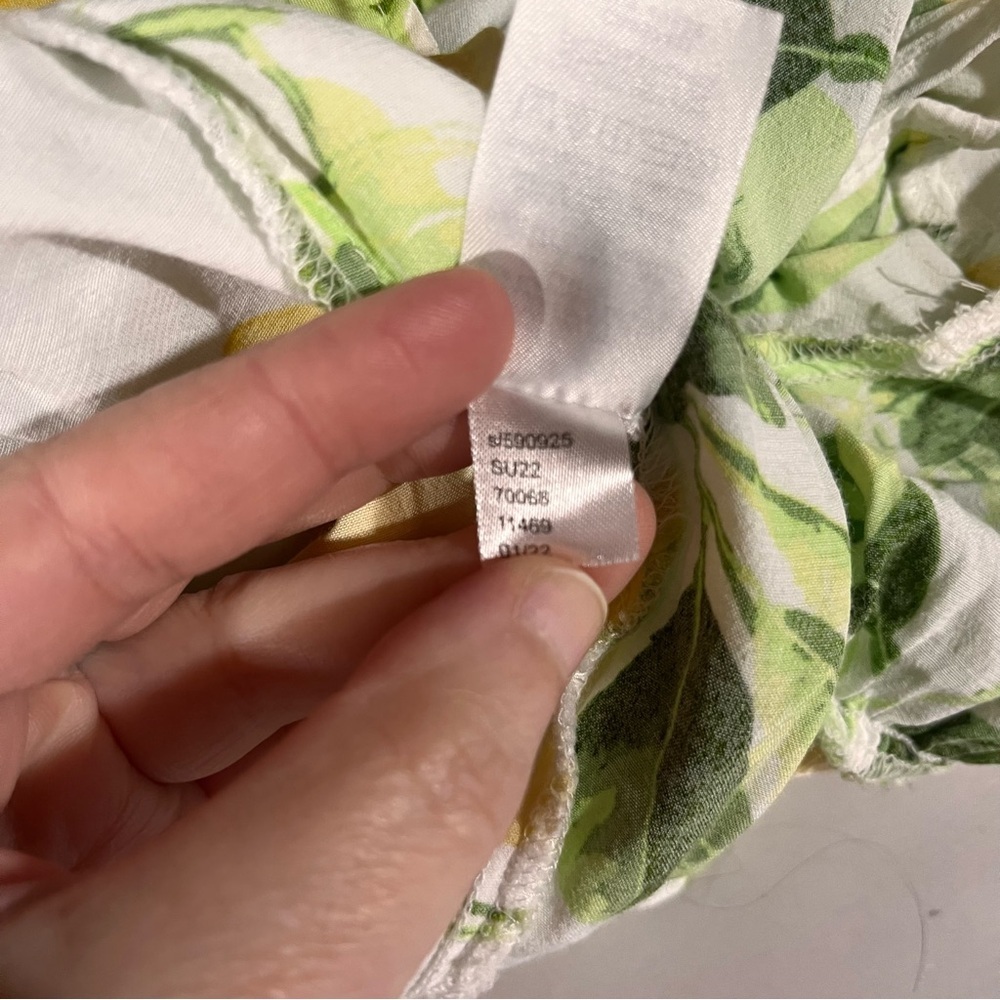 LOFT Lemon Print Mini Dress - Yellow and Green sz 12 - Picture 11 of 14